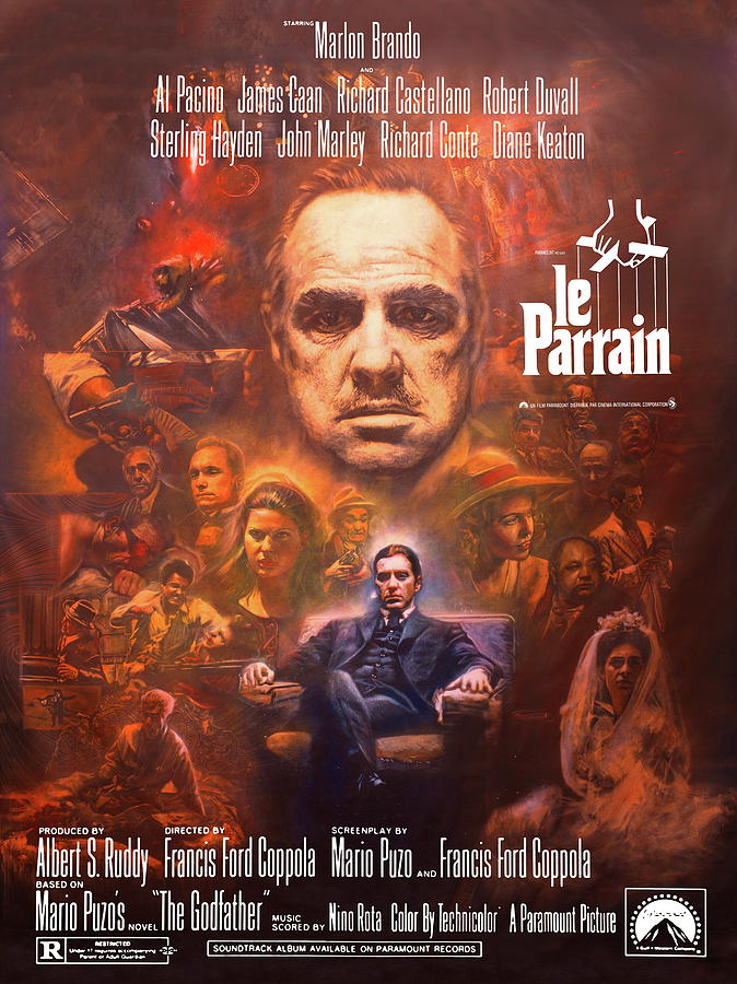 Le Parrain Affiche de cinema - French Painting by Michael Andrew Law Cheuk Yui
