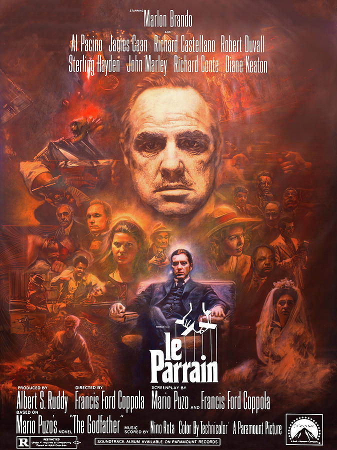 Le Parrain The Godfather Affiche de cinema - French Painting by Michael Andrew Law Cheuk Yui
