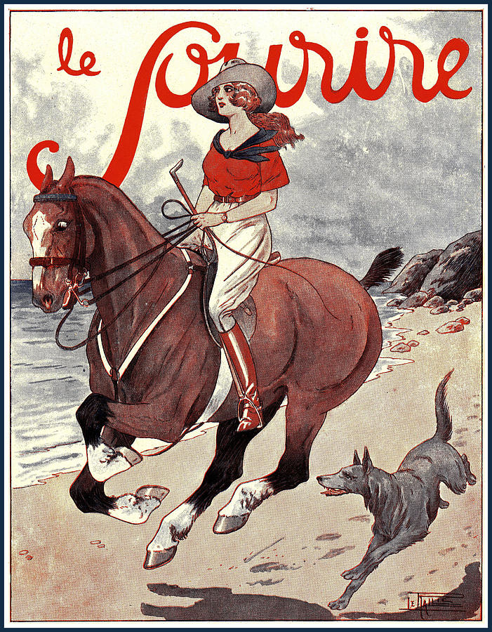 Le Sourire - The Smile - French Magazine Cover - Vintage Art Nouveau Poster Mixed Media