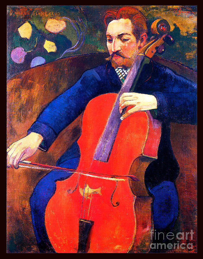 Le violoncelliste Upaupa Schneklud 1894 Painting by Paul Gauguin