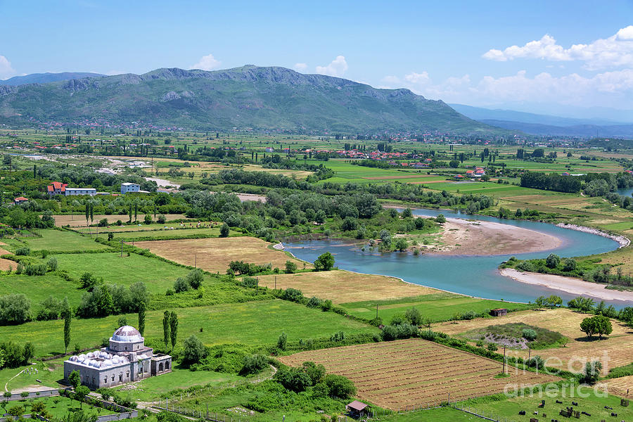 Lead Mosque And Fields In Shkoder, Albania Photograph