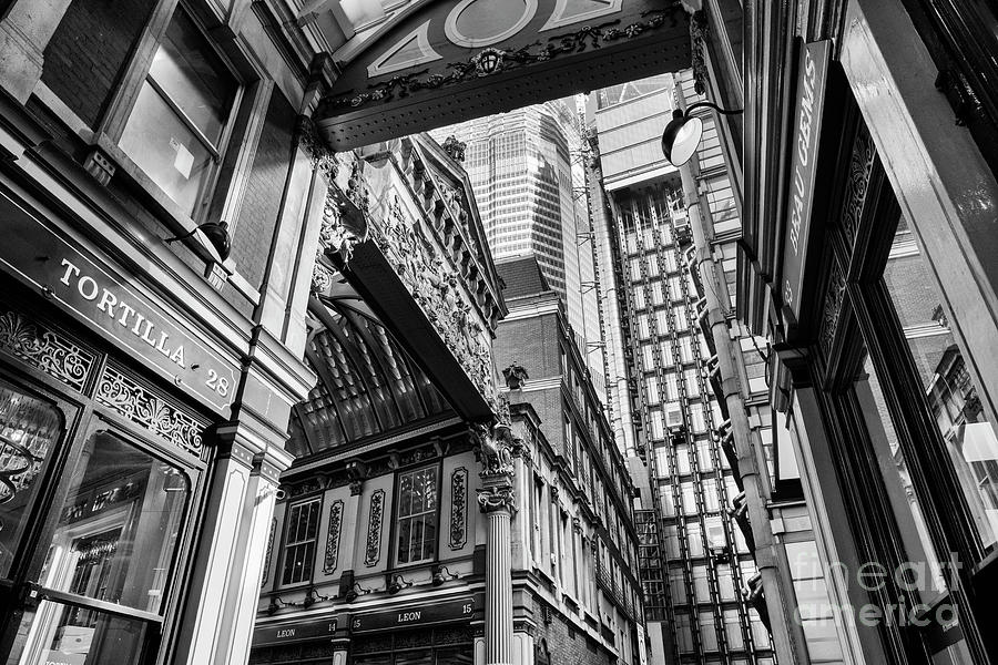 Leadenhall Market Abstract Monochrome Photograph by Tim Gainey