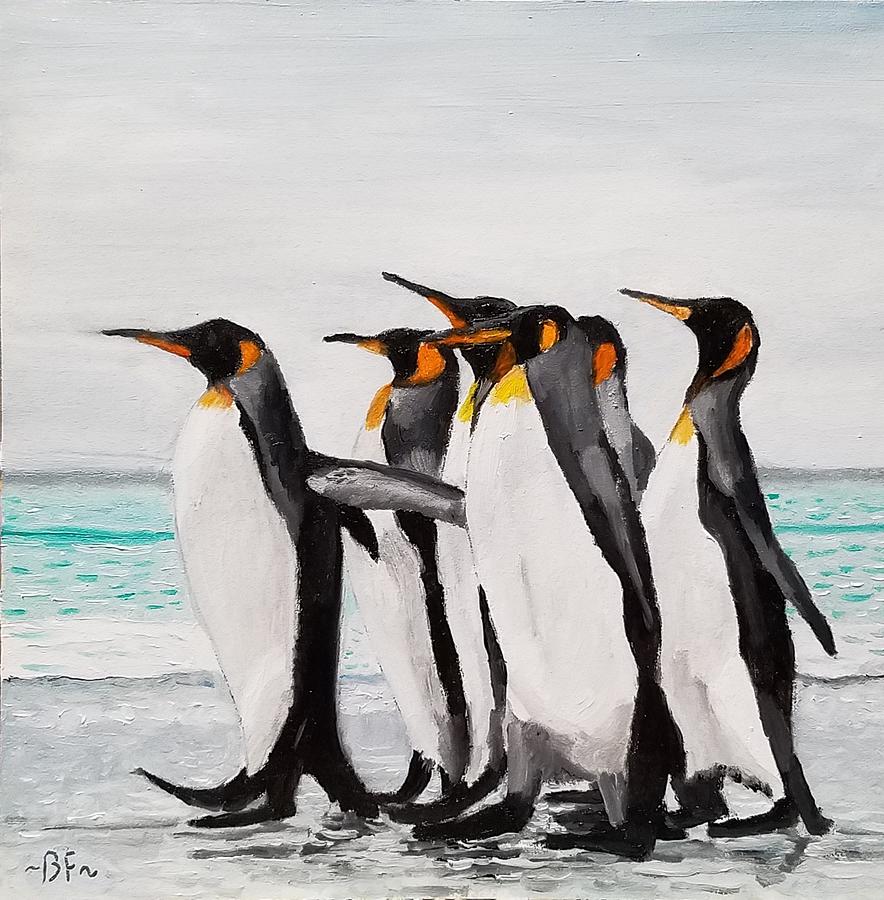 Penguin Painting - Leader of the Pack by Betty Felenchak