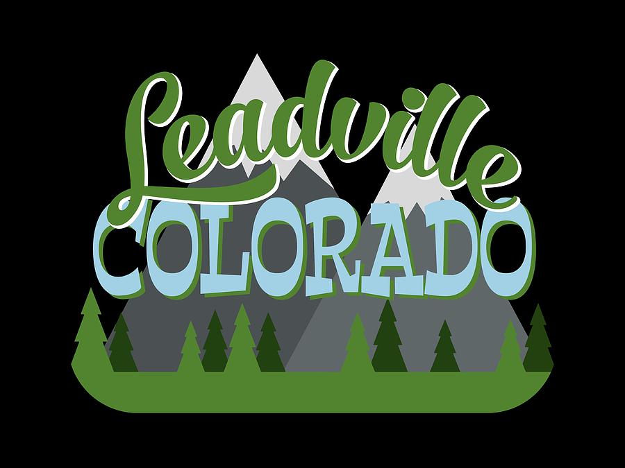 Leadville Digital Art - Leadville Colorado Retro Mountains Trees by Flo Karp Leadville Digital Art - Leadville Colorado Retro Mountains Trees by Flo Karp