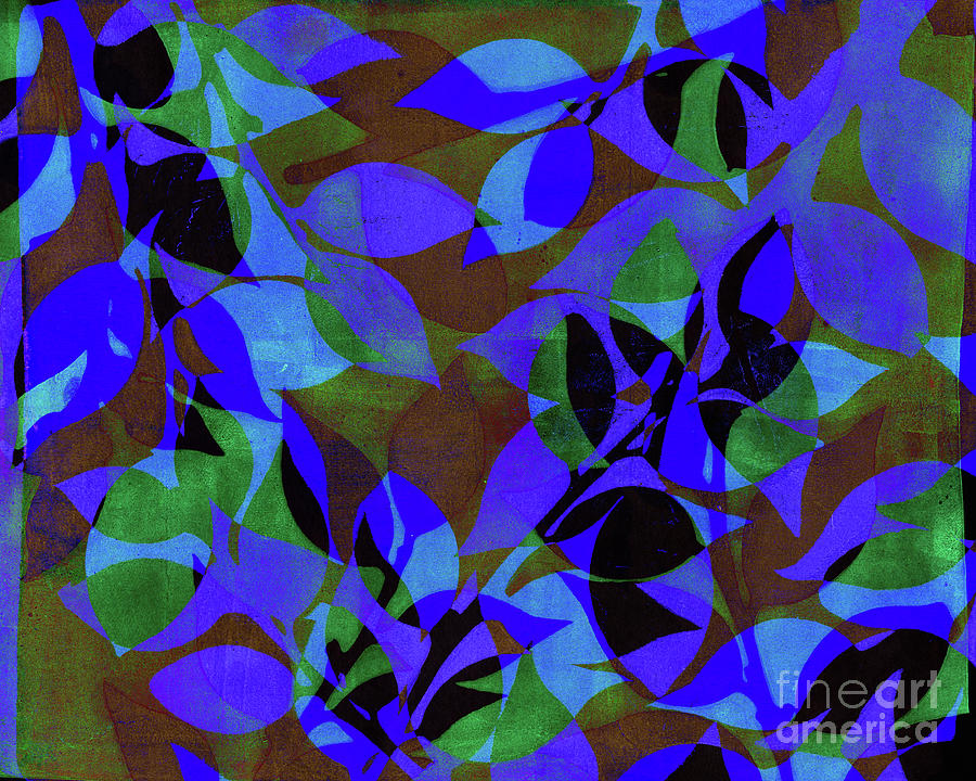 Leaf Abstract Mixed Media by Kristine Anderson