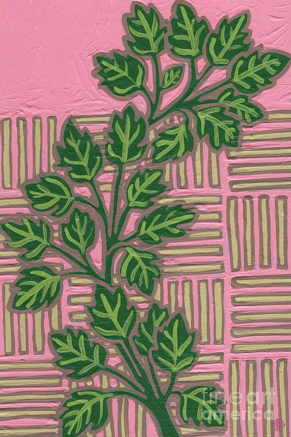 Leaf And Design Carnation Pink 3 Painting by Amy E Fraser