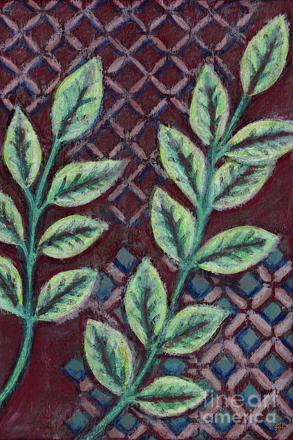 Leaf And Design Vintage Brown 1 Painting by Amy E Fraser