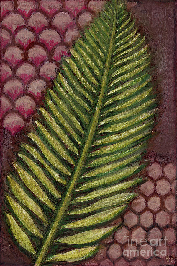 Leaf And Design Vintage Brown 4 Painting by Amy E Fraser