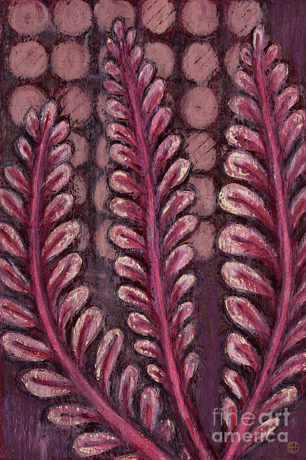 Leaf And Design Vintage Brown 6 Painting by Amy E Fraser