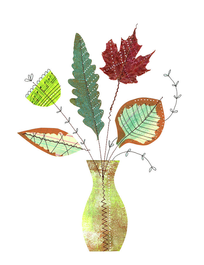 Leaf Bouquet Mixed Media by Lucie Duclos