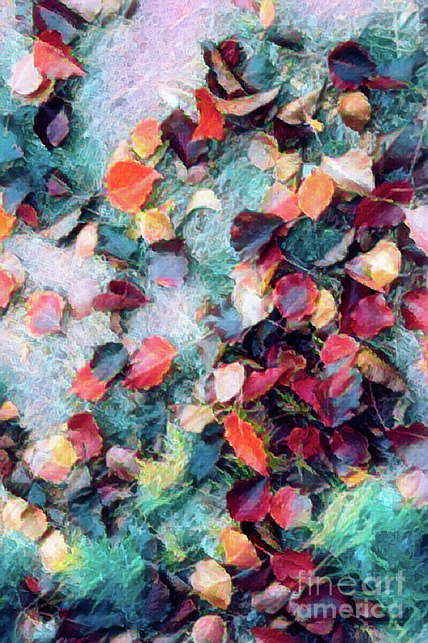 Abstract Digital Art - Leaf Fall 9 by Elaine Teague
