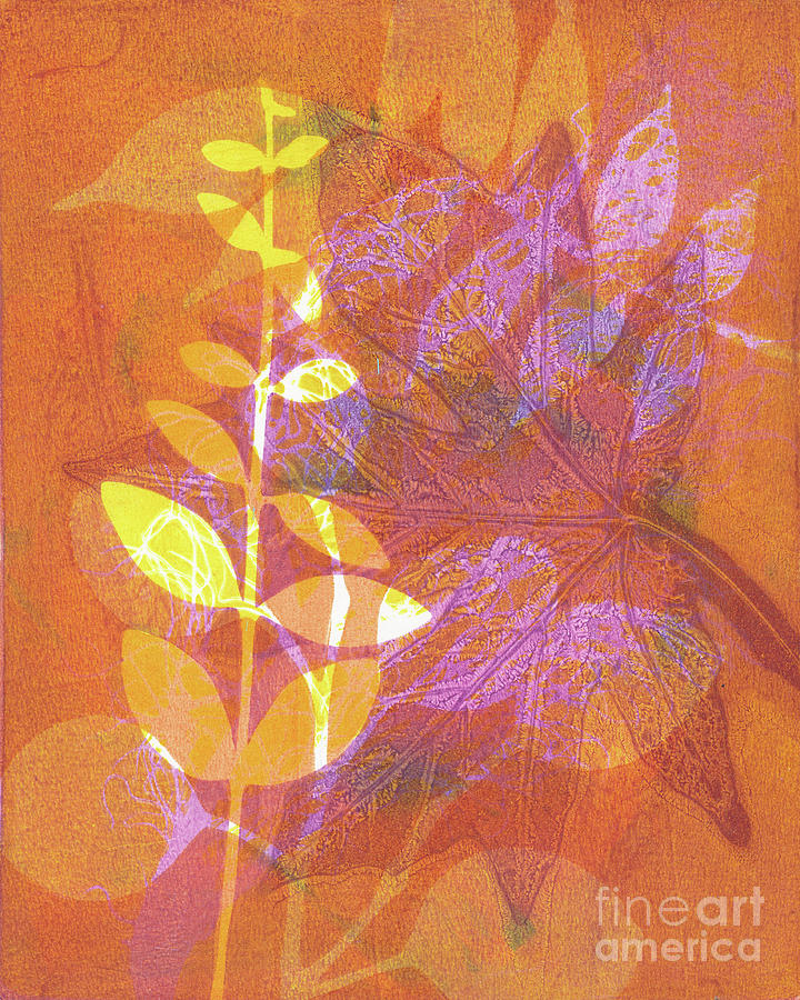 Leaf Monoprint Warm I Photograph by Kristine Anderson