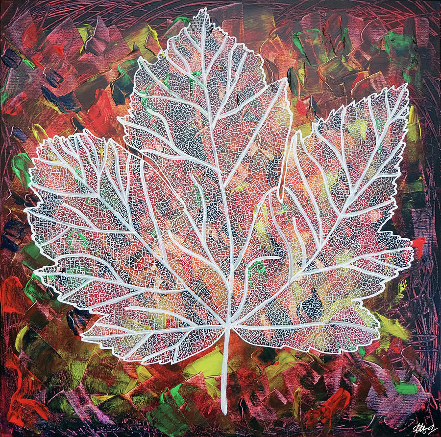 Leaf Tracery  Painting by Laura Hol Art