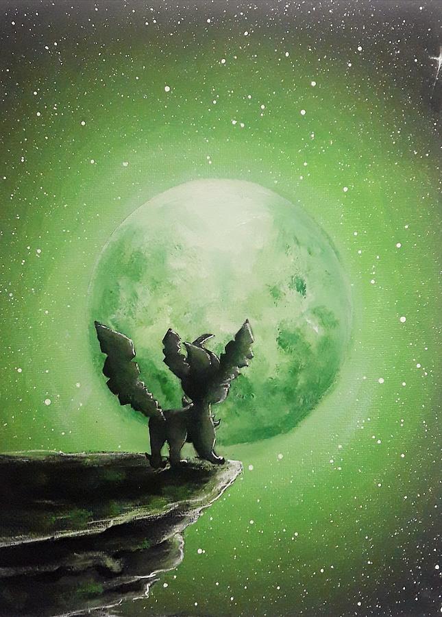 Leafeon Under The Moon Painting By Magda Swinya