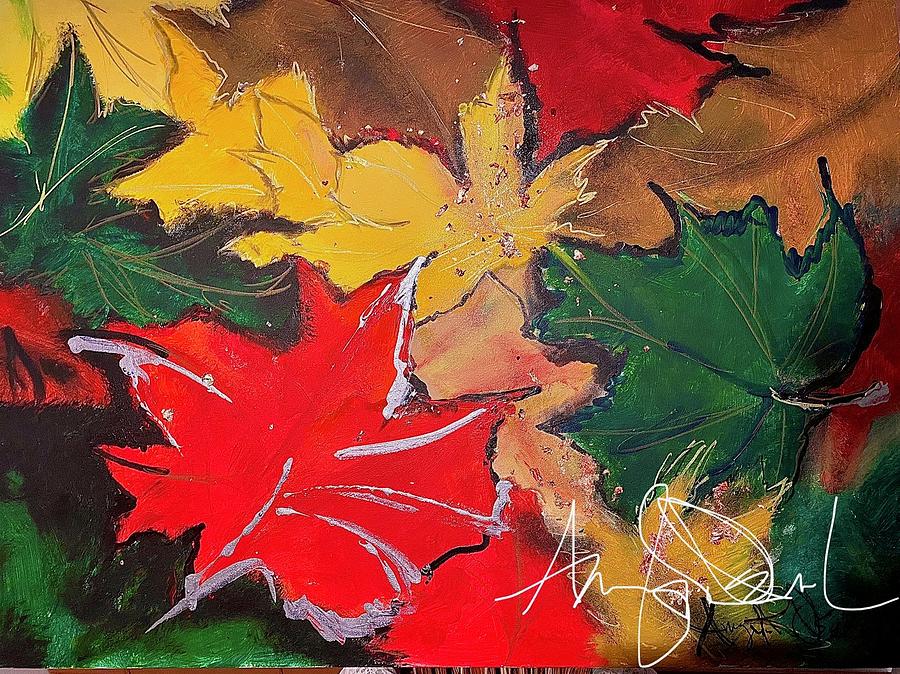 Leafs Painting by Angie ONeal