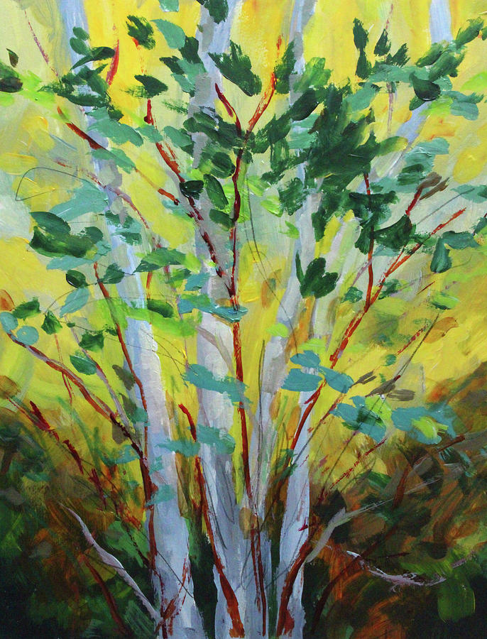 Leafy Morning Painting by Nancy Merkle
