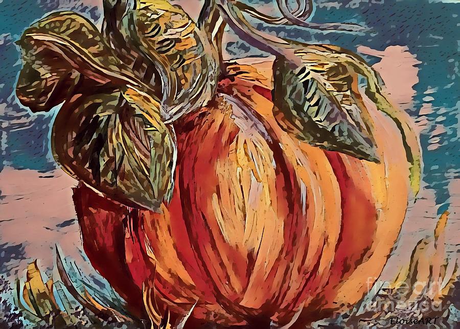 Leafy Pumpkin Painting by Eloise Schneider Mote