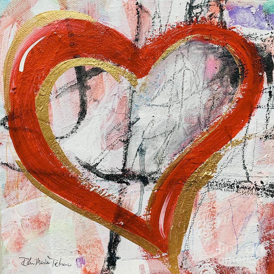 Lean In Heart Painting by Robin Pedrero