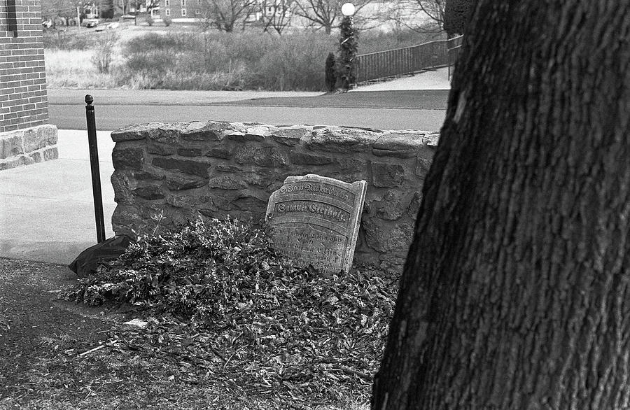 Brick Photograph - Leaning Headstone by Steven Nelson