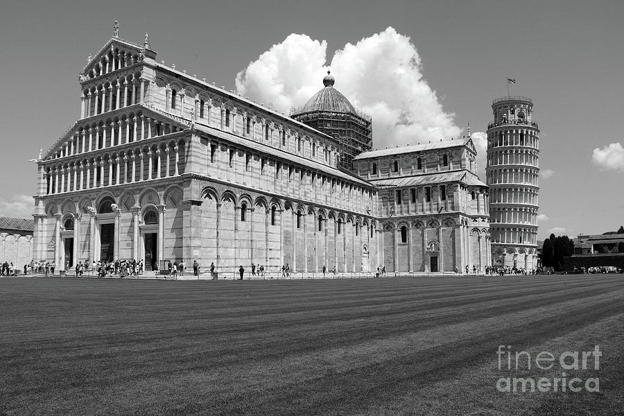 Leaning Tower of Pisa  0071bw Photograph by Jack Schultz