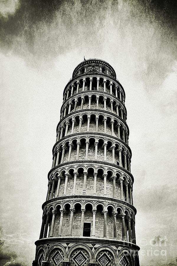Leaning Tower of Pisa in Black  Photograph by Ramona Matei