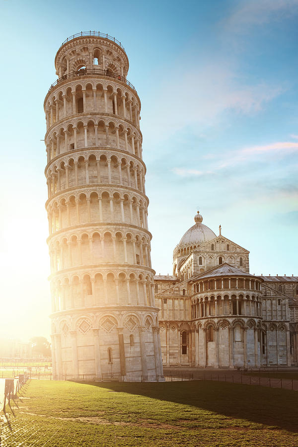Leaning tower of Pisa in sunset light Photograph by Narvikk