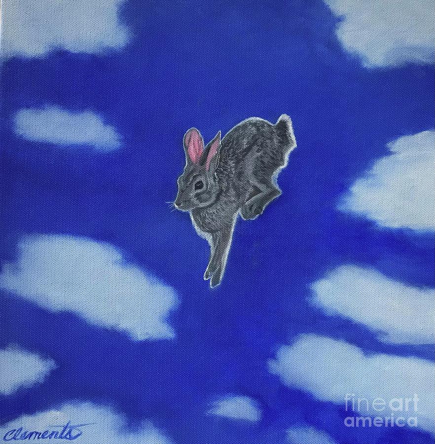 Rabbit Painting - Leap by Barbara Clements