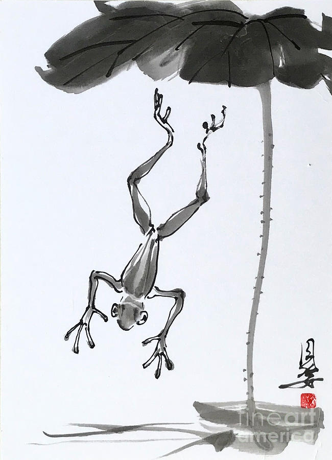 Leaping Flog Painting by Fumiyo Yoshikawa