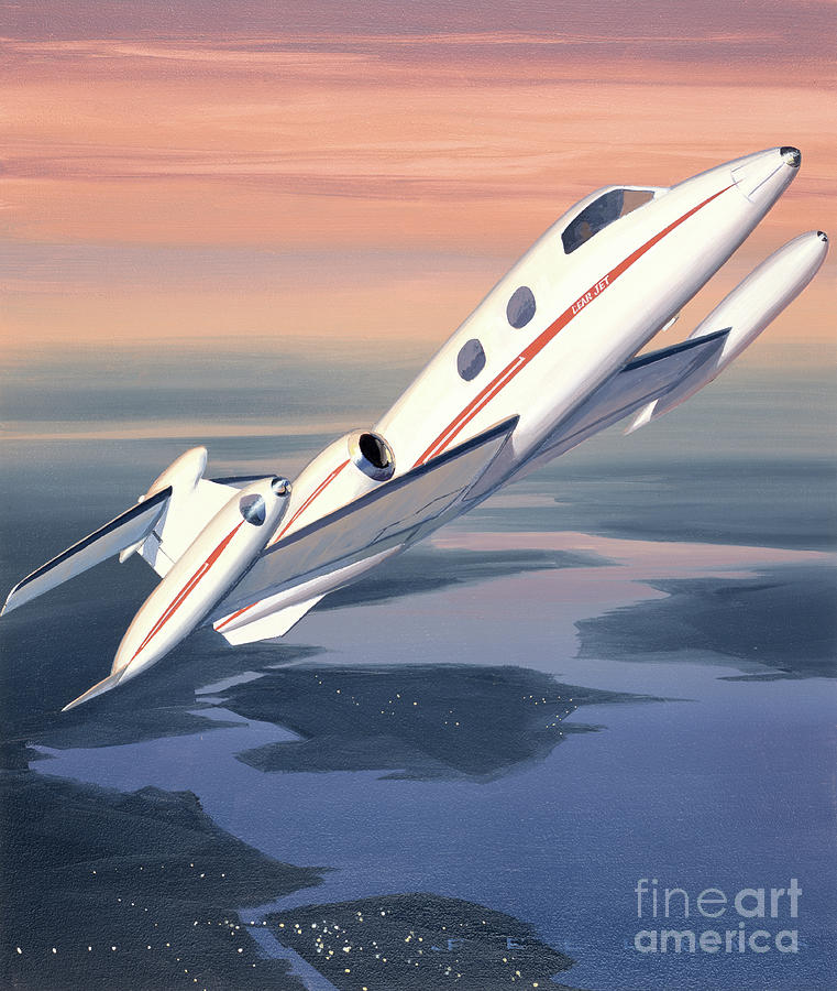 Learjet 23 Painting by Jack Fellows