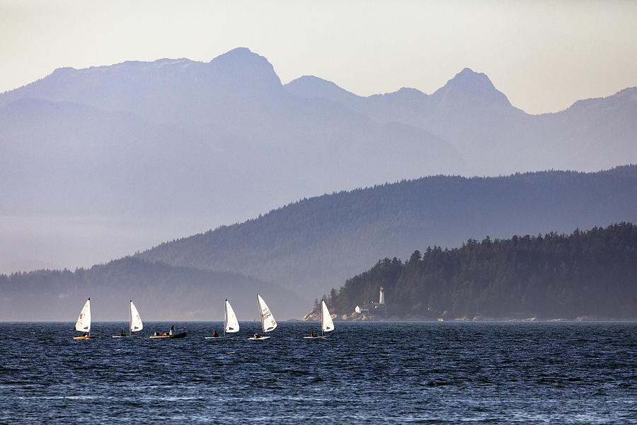 Learning to Sail on English Bay Photograph by Michael Russell