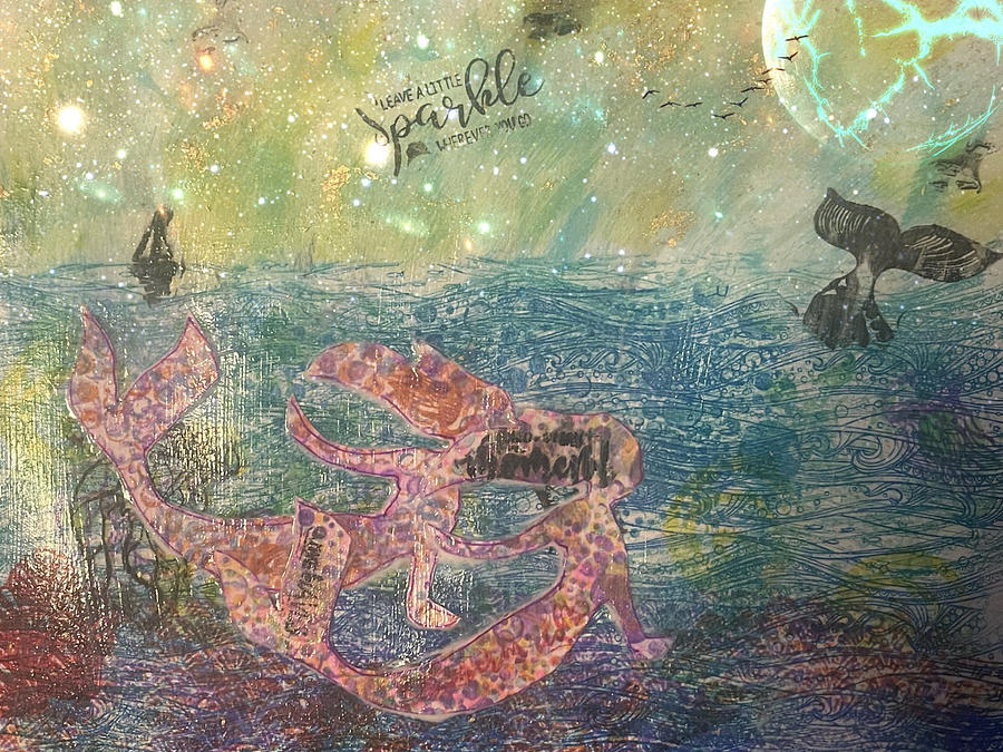 Mermaid Digital Art - Leave a Little Sparkle Wherever You Go by Vennie Kocsis