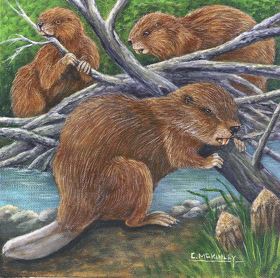 Leave It To Beavers Painting by Carl McKinley