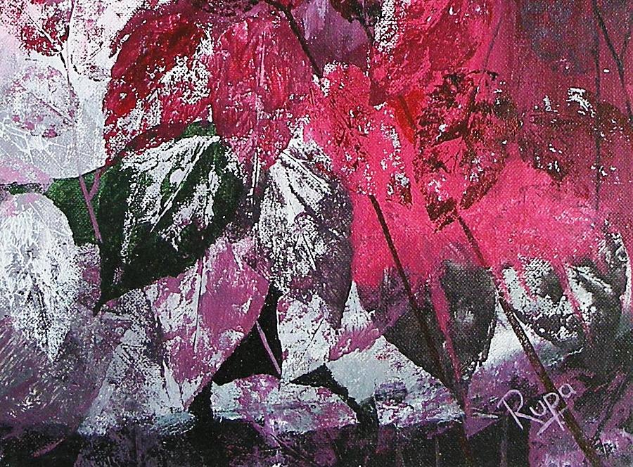 Abstract Painting - Leaves Burst by Rupa Prakash