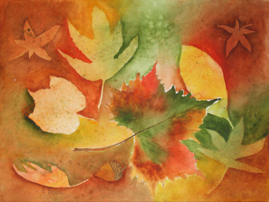 Leaves Painting - Leaves III by Patricia Novack Leaves Painting - Leaves III by Patricia Novack