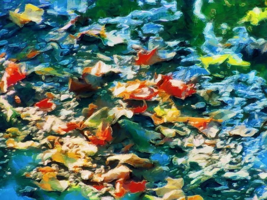 Leaves in the Stream 2021 Mixed Media by Christopher Reed