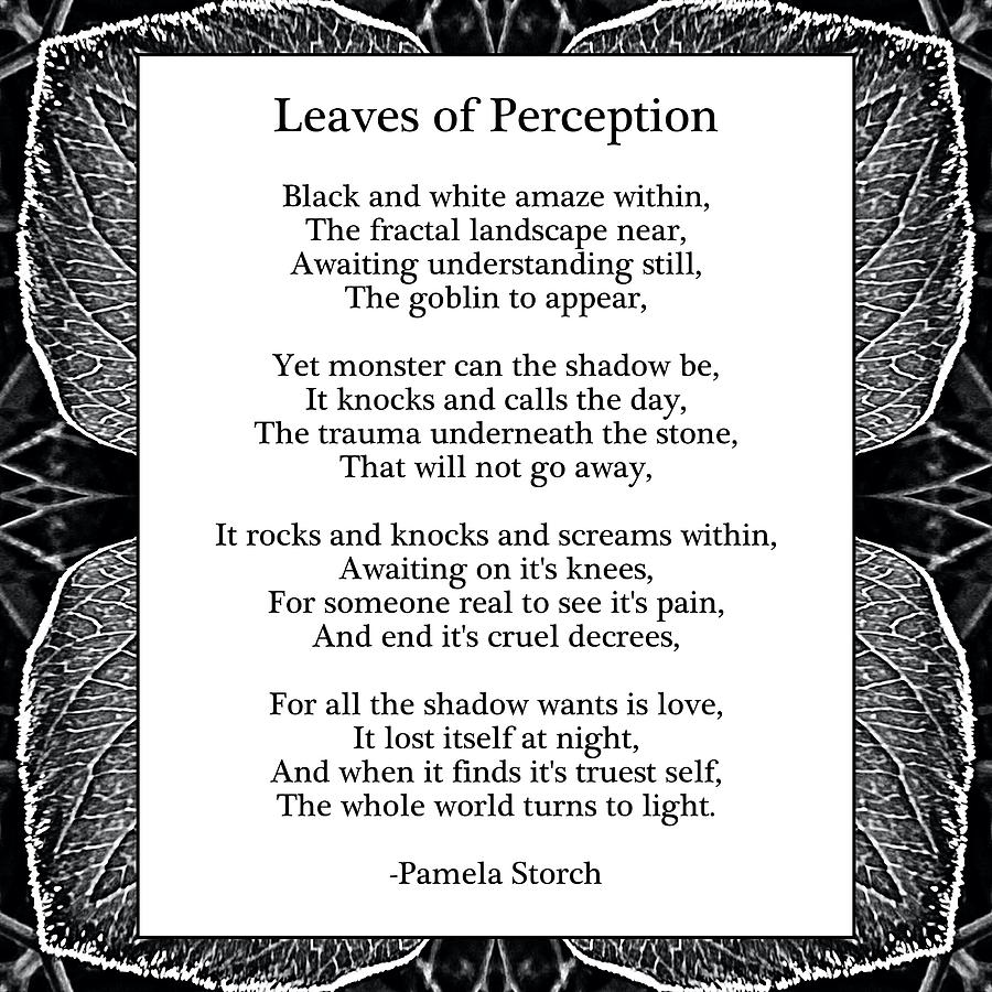 Leaves of Perception Poem Digital Art by Pamela Storch