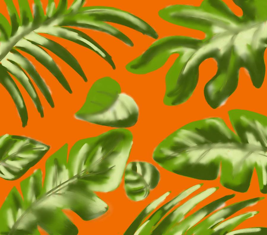 Leaves orange  Digital Art by Faa shie