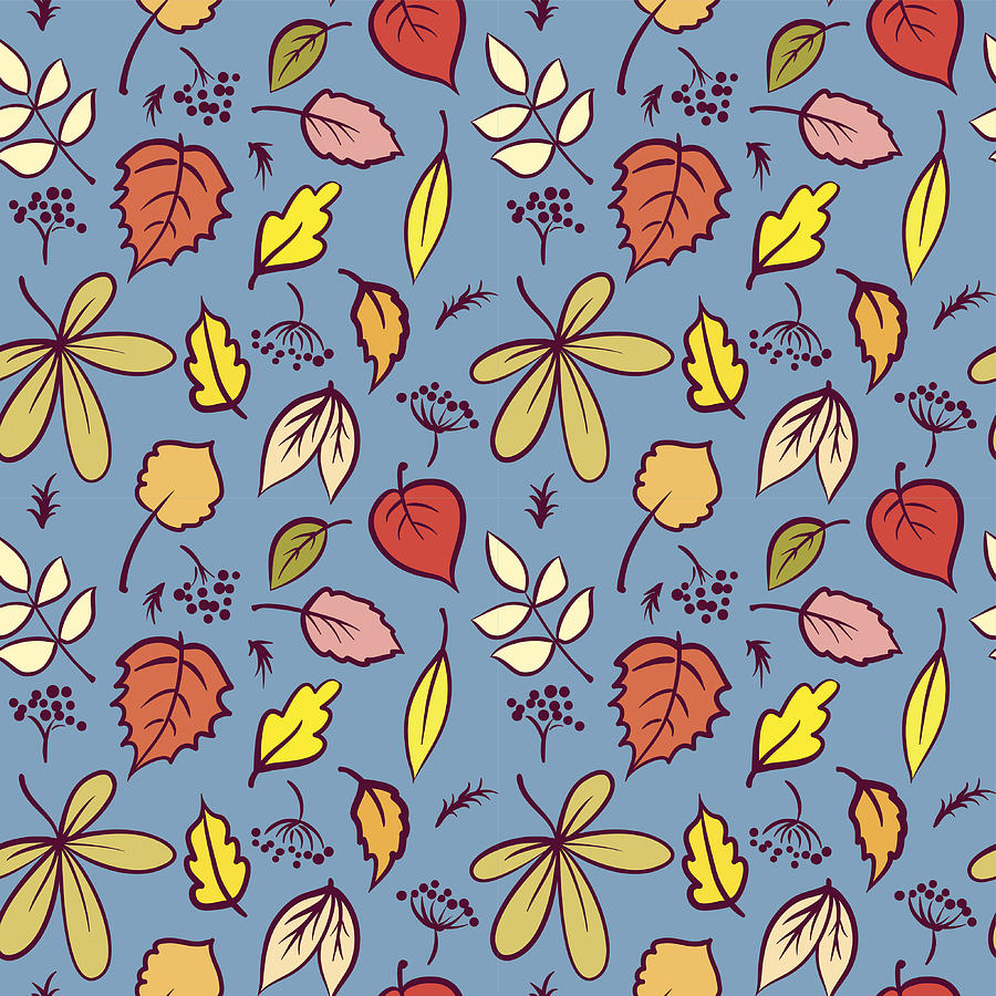 Leaves seamless pattern Drawing by Prezent