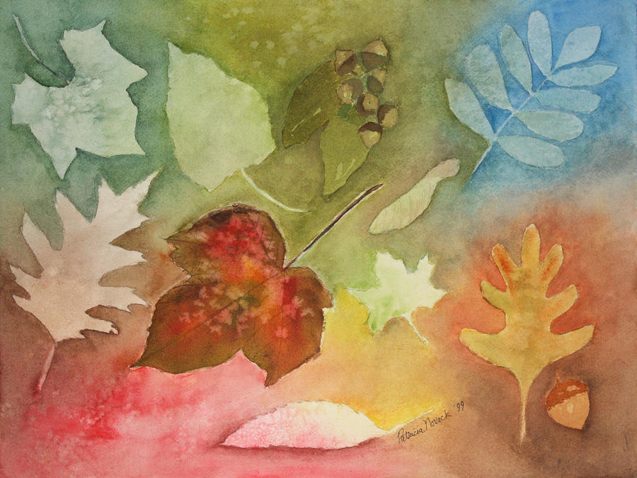 Leaves Painting - Leaves V by Patricia Novack Leaves Painting - Leaves V by Patricia Novack