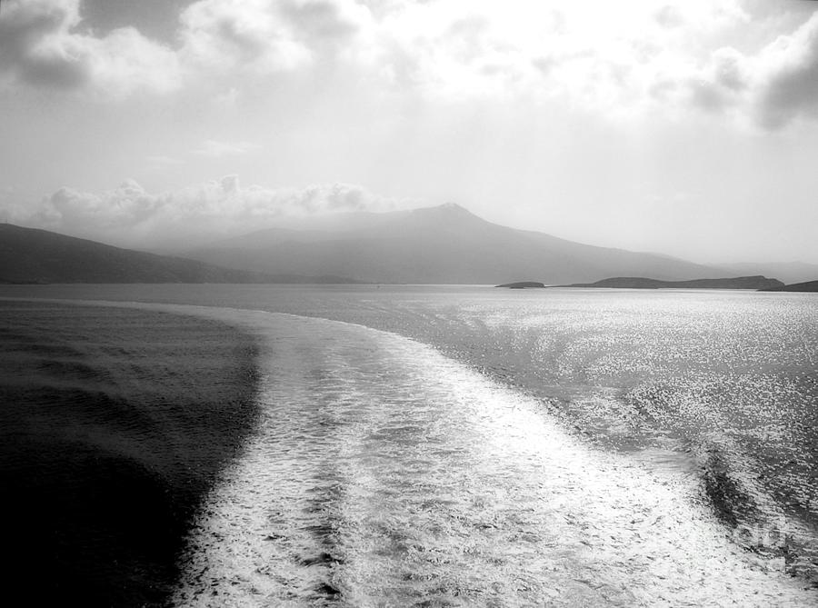 Leaving Andros, Dreamy Edit, Monochrome Photograph