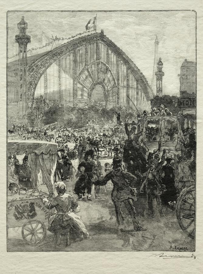 Leaving the 1889 Exhibition 1889 Auguste Louis Lepere Painting by MotionAge Designs