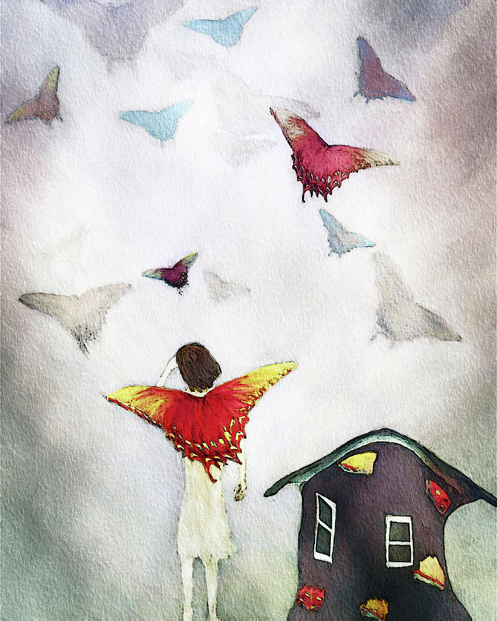 Leaving The House Of Broken Wings Digital Art by Melissa D Johnston