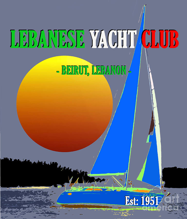 Lebanese yacht Club 1951 Mixed Media by David Lee Thompson