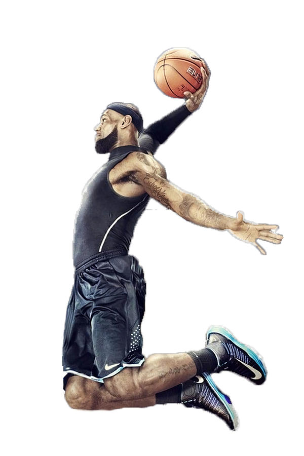 LeBron James Dunking Collection Poster Painting by Olivia Russell