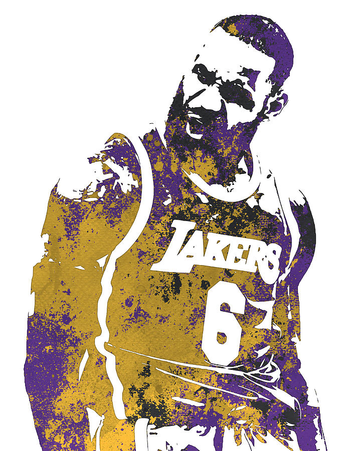 Lebron James Los Angeles Lakers Pixel Art 1023 Mixed Media by Joe ...