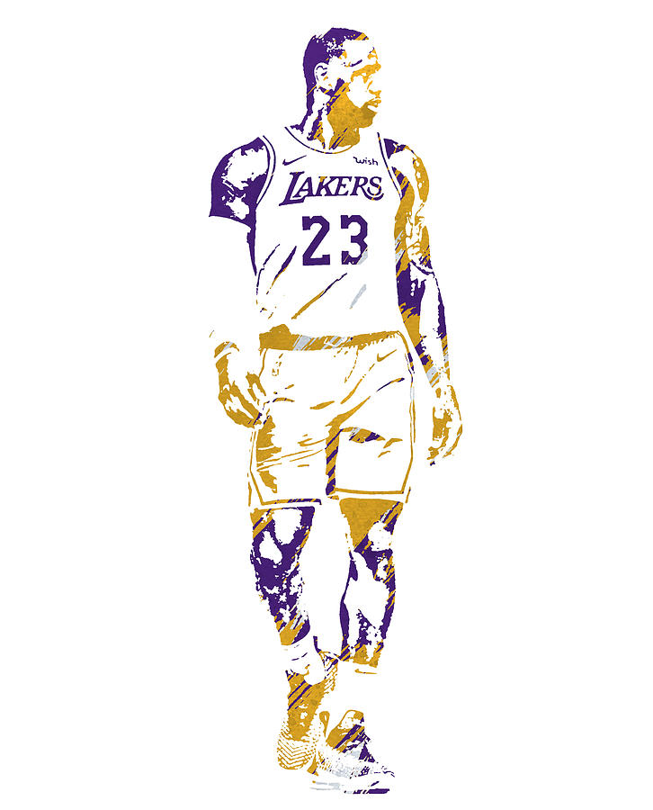 Lebron James Los Angeles Lakers Water Color Pixel Art 31 Adult Pull-Over  Hoodie by Joe Hamilton - Fine Art America