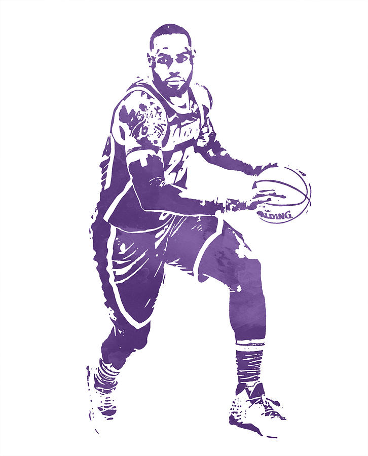 LeBron James watercolor, Los Angeles Lakers wall art, Lakers NBA