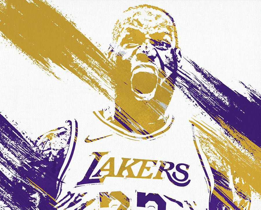 Lebron James Los Angeles Lakers Pixel Art 78 Art Print by Joe Hamilton