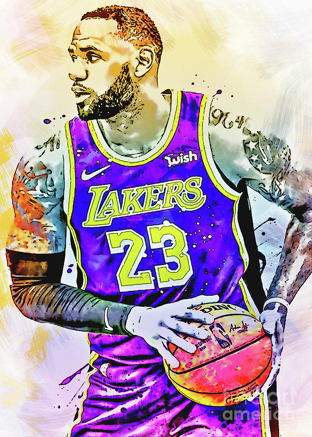 Lebron James Los Angeles Painting by Kun Funny - Fine Art America