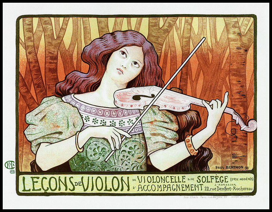 Lecons de Violon Vintage Retro Poster 1898 Photograph by Carol Japp